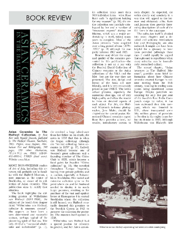 (PDF) Review of Asian Ceramics in the Hallwyl Collection by Rose Kerr