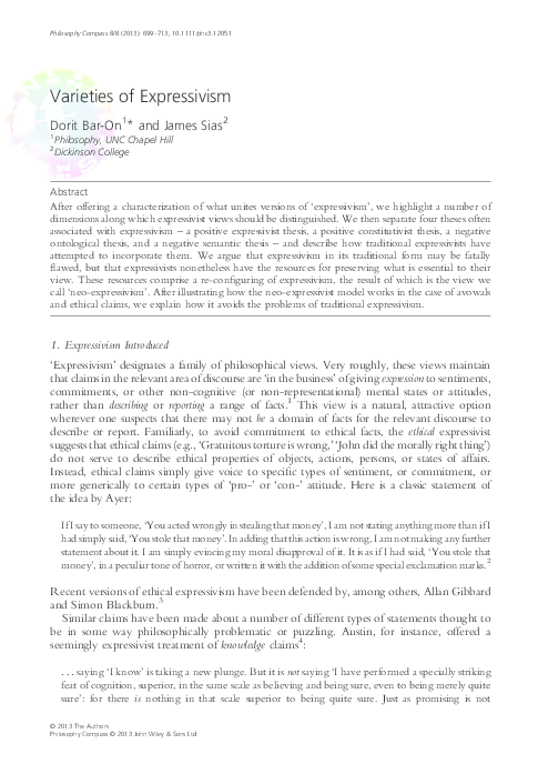 (PDF) Varieties of Expressivism