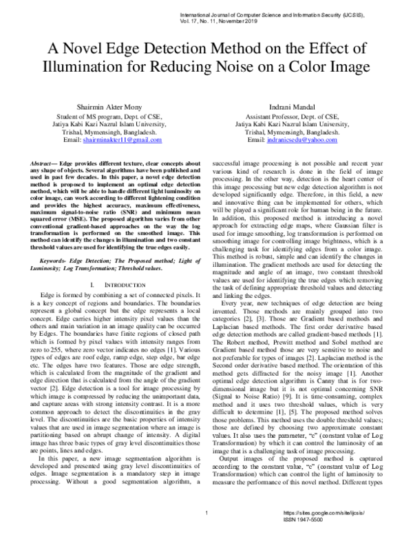 (PDF) A Novel Edge Detection Method on the Effect of Illumination for ...