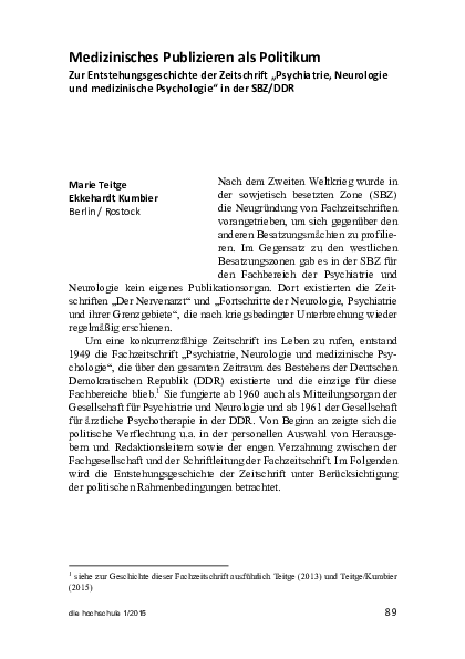 Medizinisches Publizieren als Politikum