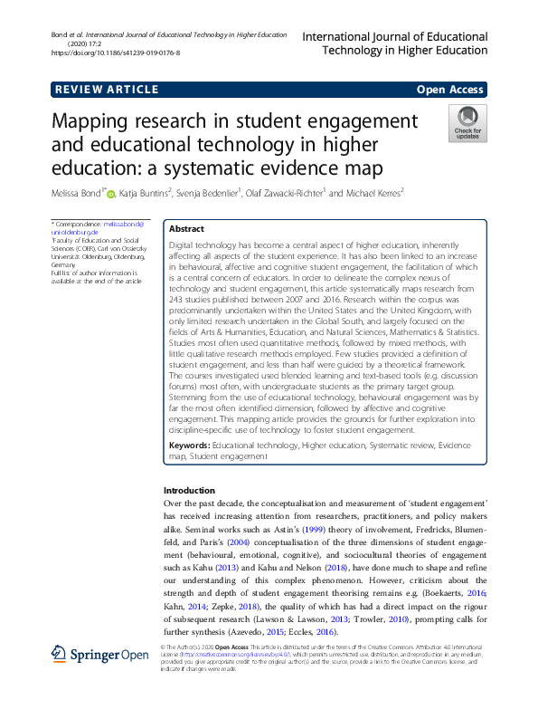 (PDF) Mapping research in student engagement and educational technology ...