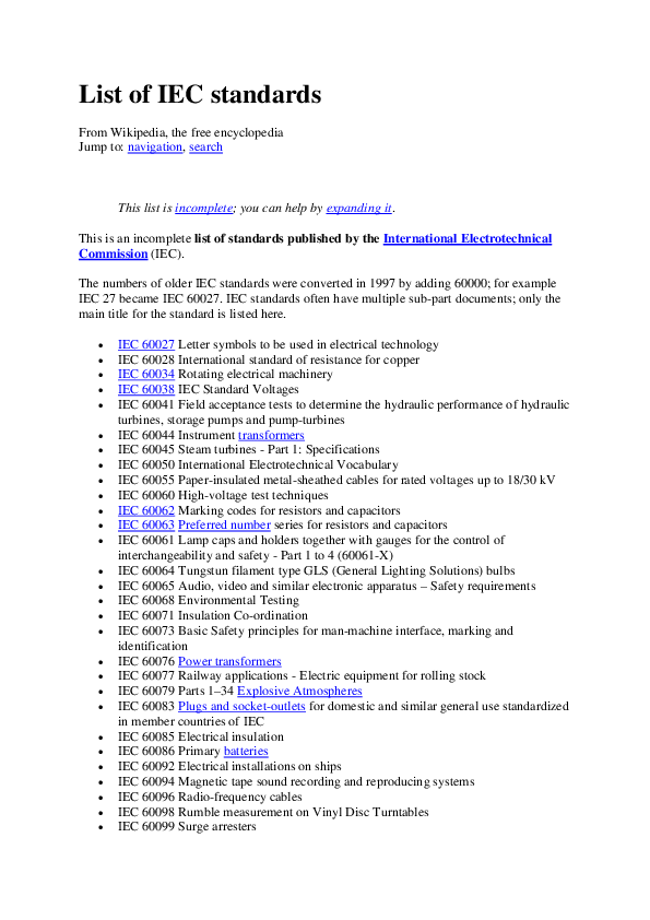 Iec Standards Electrical List Wiring Draw