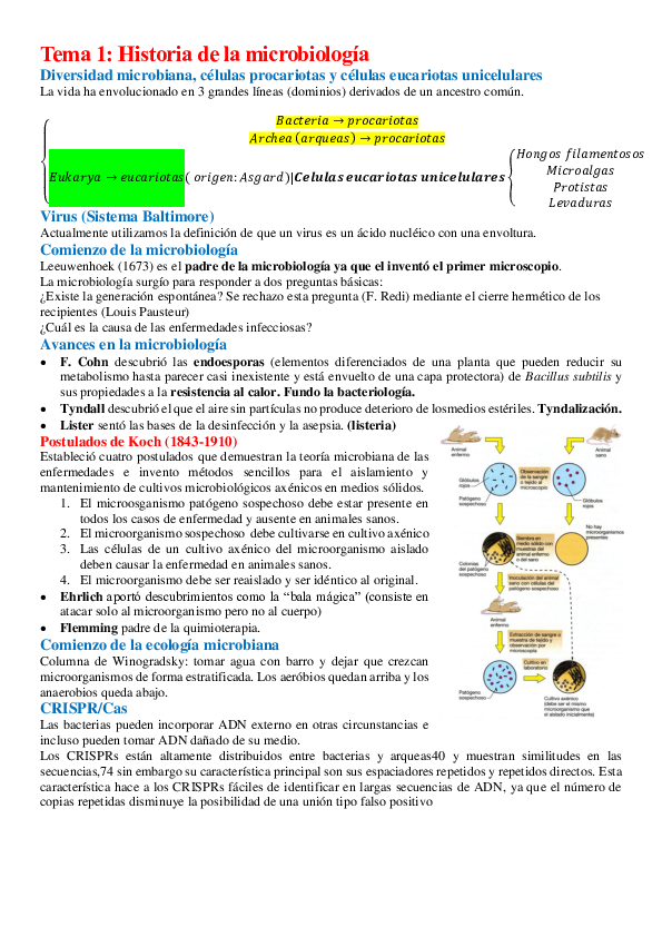 (DOC) Tema 1: Historia de la microbiología