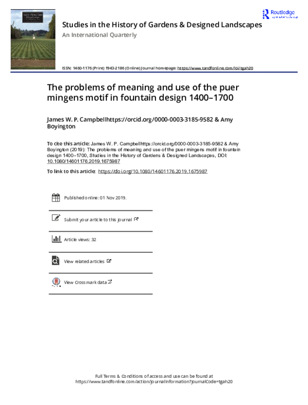 (PDF) The problems of meaning and use of the puer mingens motif in