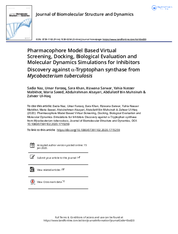 (PDF) Pharmacophore Model Based Virtual Screening, Docking, Biological ...