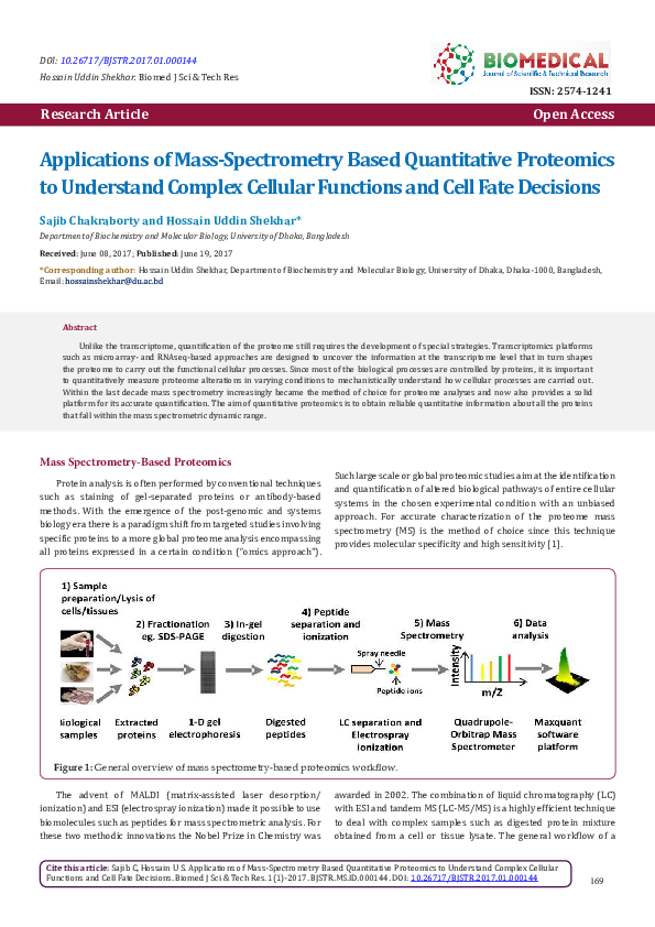 (PDF) Applications of Mass-Spectrometry Based Quantitative Proteomics ...
