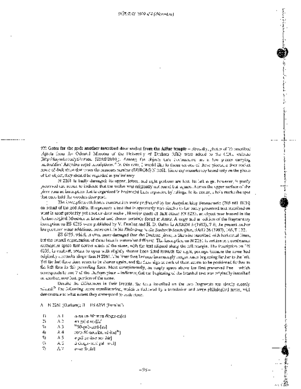 (PDF) “Gates for the God: Another Inscribed Door Socket from the Assur ...