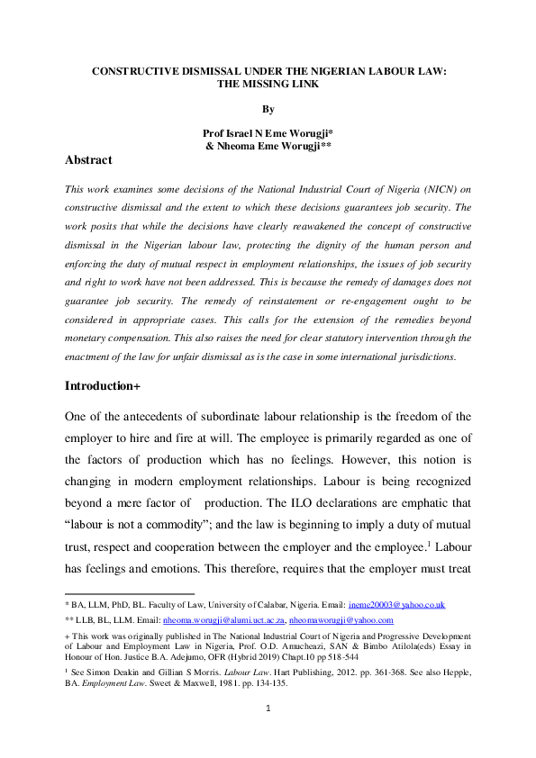 Constructive discharge cases won picture