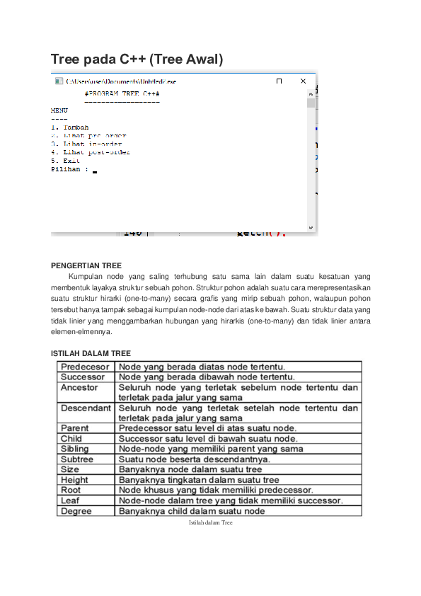(DOC) Tree pada C++ (Tree Awal