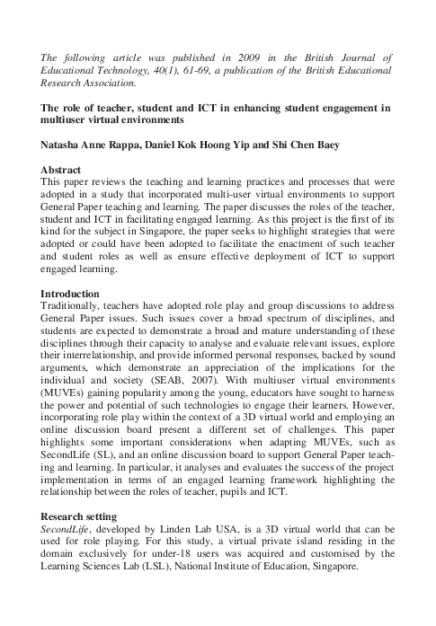 (PDF) The role of teacher, student and ICT in enhancing student ...