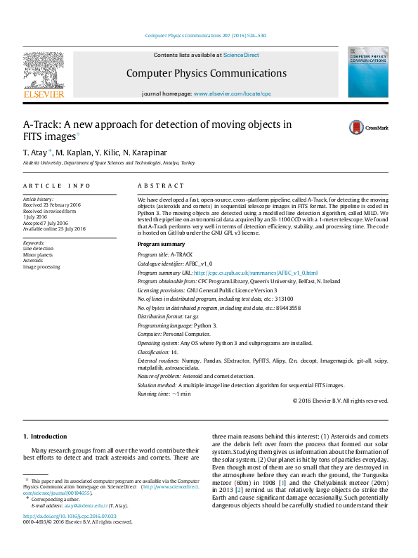(PDF) A-Track: A new approach for detection of moving objects in FITS ...