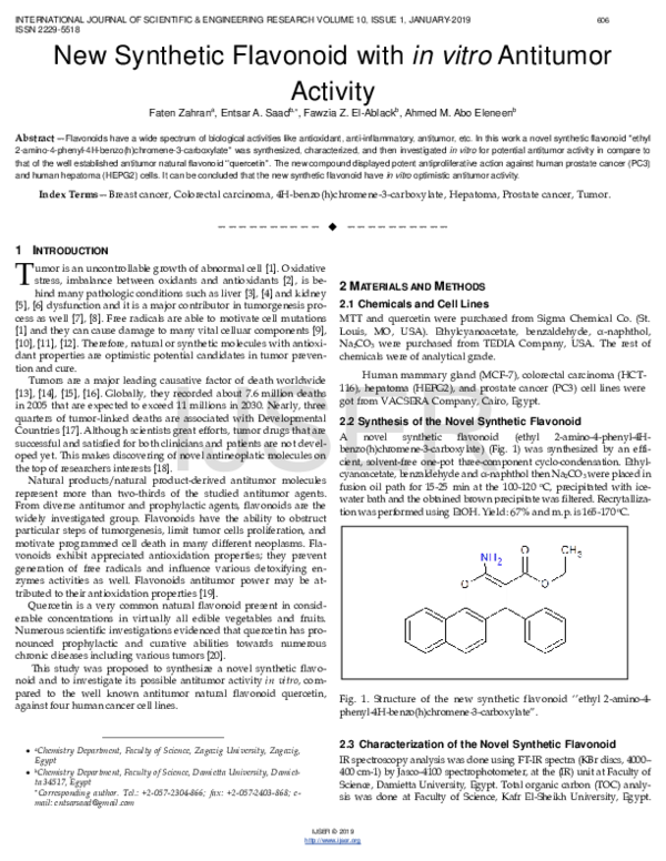 (PDF) New Synthetic Flavonoid with in vitro Antitumor Activity