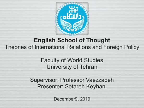(PDF) English School of Thought