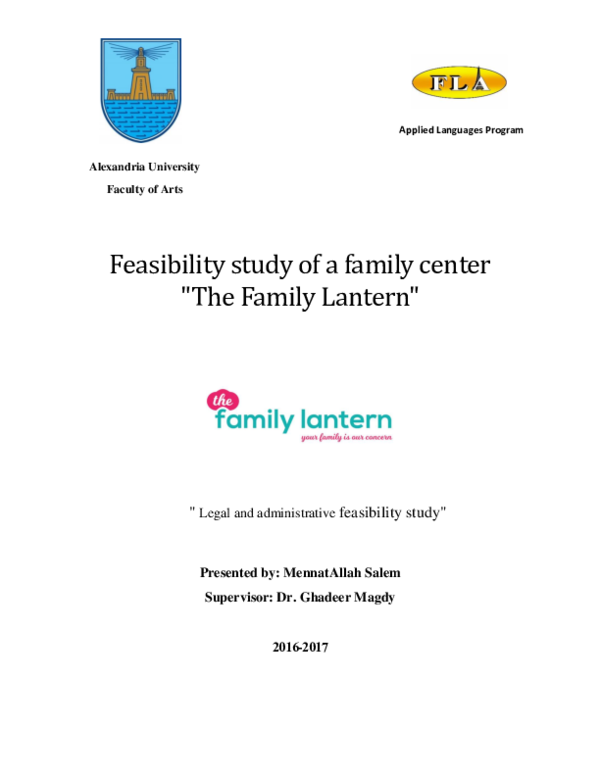 (DOC) Feasibility study of a family center "The Family Lantern" " Legal