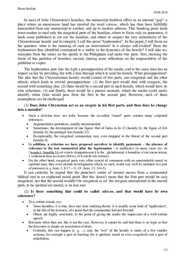 (DOC) Hyphenation in John Chrysostom’s Exegetical Homilies. A Case