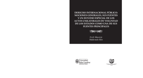 (PDF) DERECHO INTERNACIONAL PÚBLICO: NOCIONES GENERALES, SUS FUENTES Y
