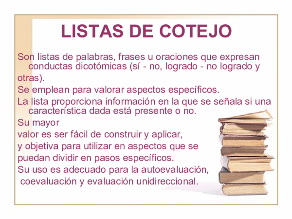Lista De Cotejo Definicion Segun Autores Pdf