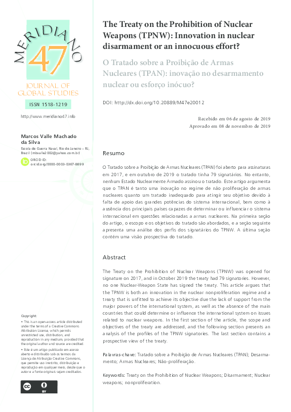 (PDF) The Treaty on the Prohibition of Nuclear Weapons (TPNW ...