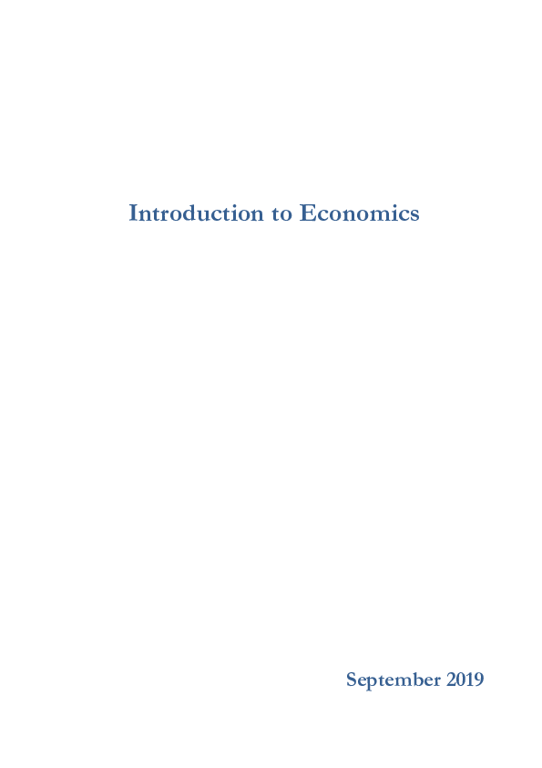 (PDF) Introduction to Economics
