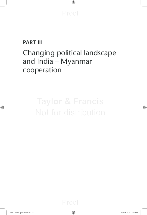 Changing political landscape and India -Myanmar cooperation