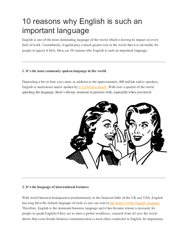 Doc Reasons Why English Is Such An Important Language
