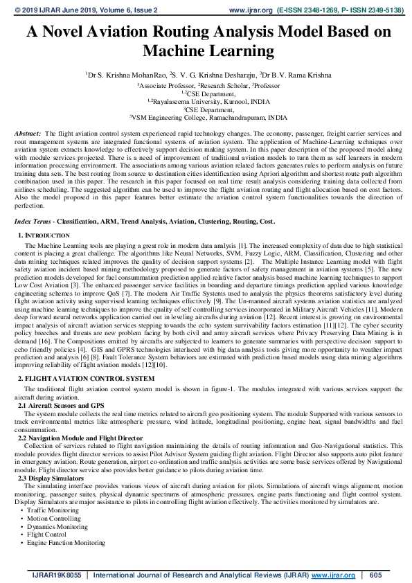 (PDF) A Novel Aviation Routing Analysis Model Based on Machine Learning