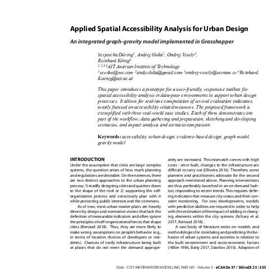 (PDF) Applied Spatial Accessibility Analysis for Urban Design: An ...