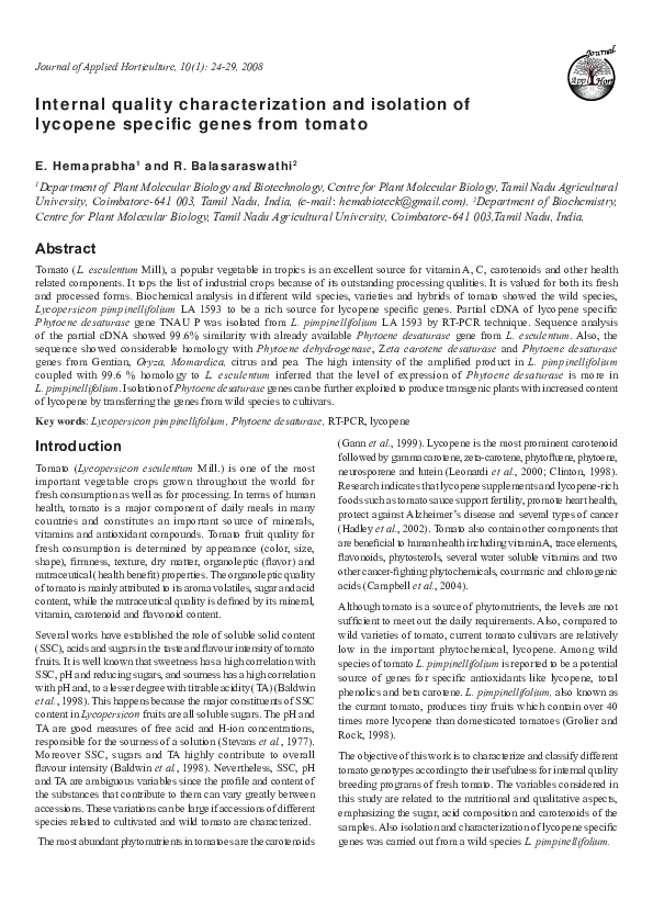(PDF) Internal quality characterization and isolation of lycopene ...