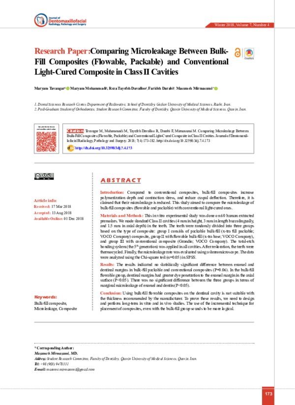 (PDF) Research Microleakage Between Bulk Fill