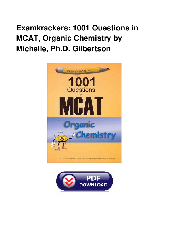 Examkrackers 1001 Questions in McAt Organic Chemistry