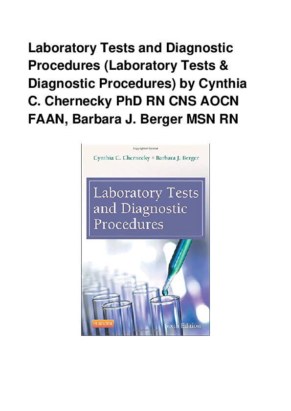 (PDF) Laboratory Tests and Diagnostic Procedures (Laboratory Tests