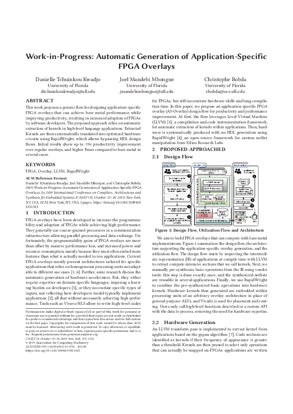 (PDF) Work-in-Progress: Automatic Generation of Application-Specific ...