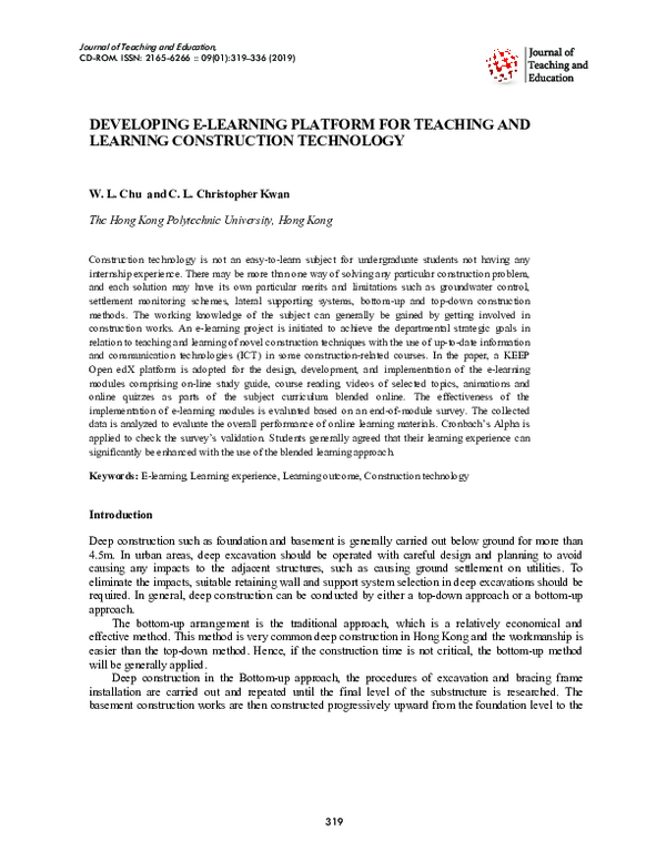 (PDF) DEVELOPING E-LEARNING PLATFORM FOR TEACHING AND LEARNING ...