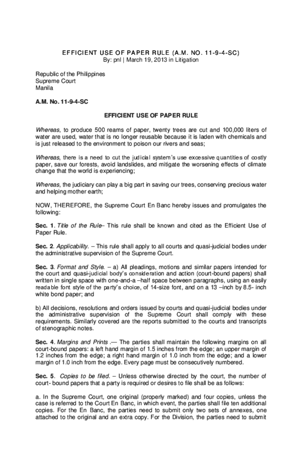 (DOC) Basic legal ethics EFFICIENT USE OF PAPER RULE shahira karla