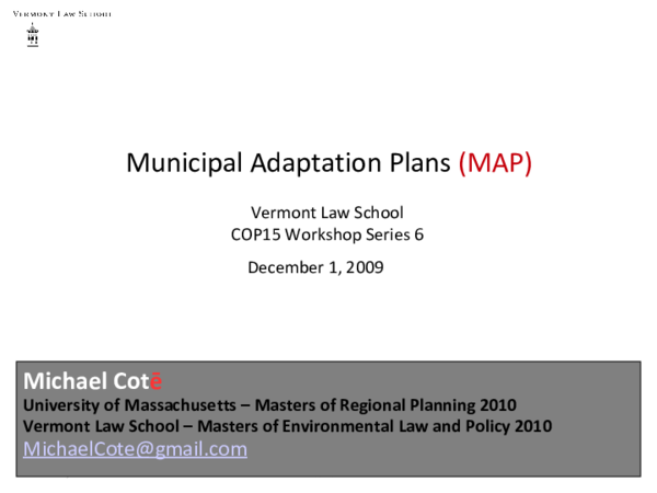 (PDF) Municipal Adaptation Plans (MAP)