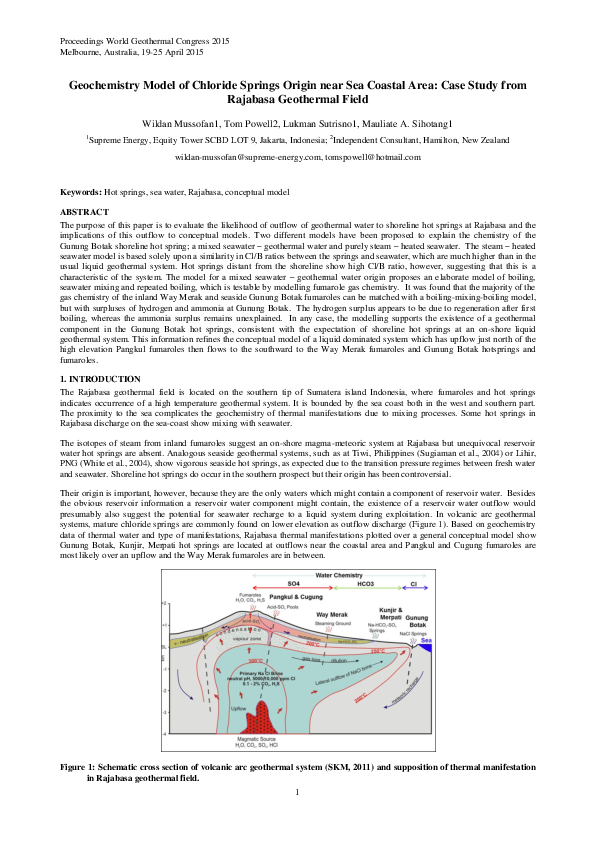 (PDF) Geochemistry Model of Chloride Springs Origin near Sea Coastal ...
