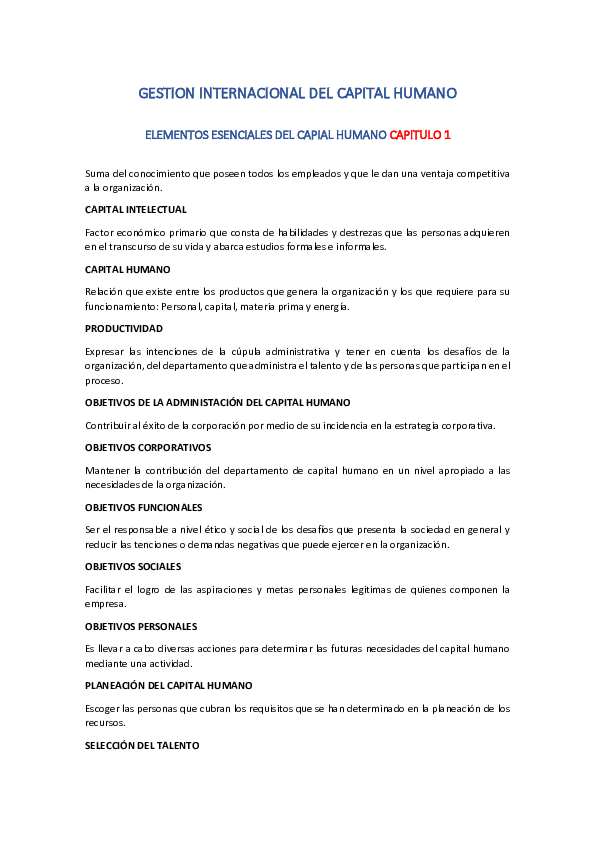 (DOC) GESTION INTERNACIONAL DEL CAPITAL HUMANO ELEMENTOS ESENCIALES DEL