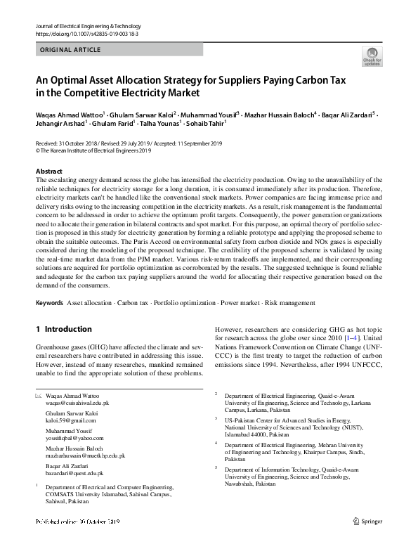 (PDF) An Optimal Asset Allocation Strategy for Suppliers Paying Carbon ...