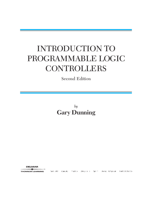(PDF) INTRODUCTION TO PROGRAMMABLE LOGIC CONTROLLERS Second Edition