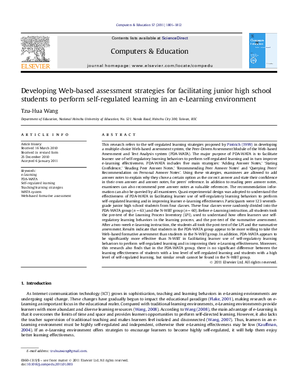 (PDF) Developing Web-based assessment strategies for facilitating ...