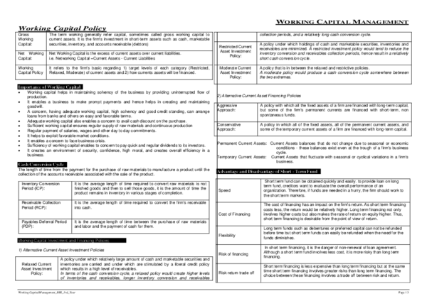 (PDF) Working Capital Management_BBS_3rd_Year WORKING CAPITAL ...
