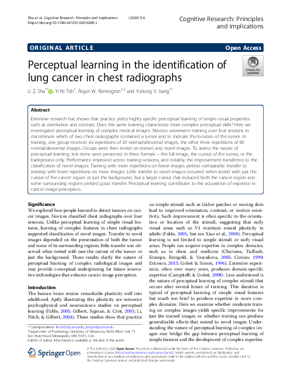 (PDF) Perceptual learning in the identification of lung cancer in chest ...