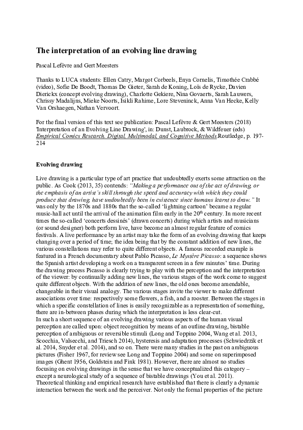 (PDF) Interpretation of an Evolving Line Drawing