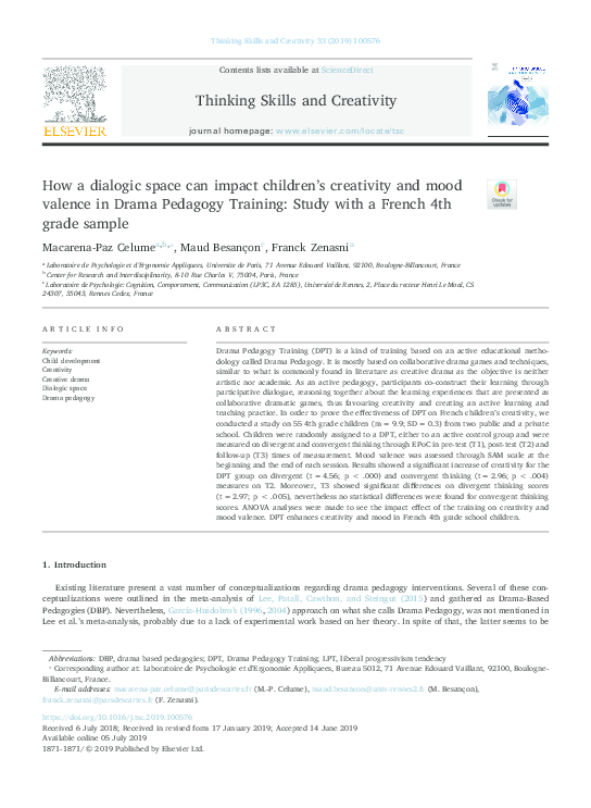 (PDF) How a dialogic space can impact children's creativity and mood ...