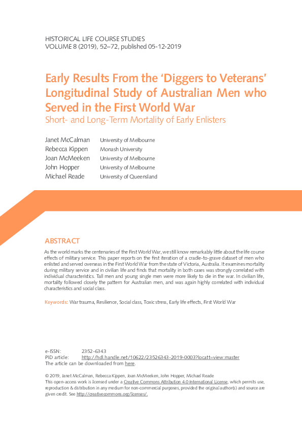 (PDF) Risk factors for mortality in Australian Vietnamera national