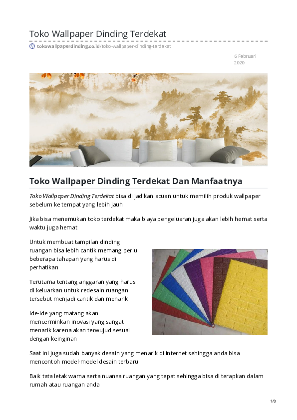 (PDF) Toko Wallpaper Dinding Terdekat tokowallpaperdinding.co.id/toko