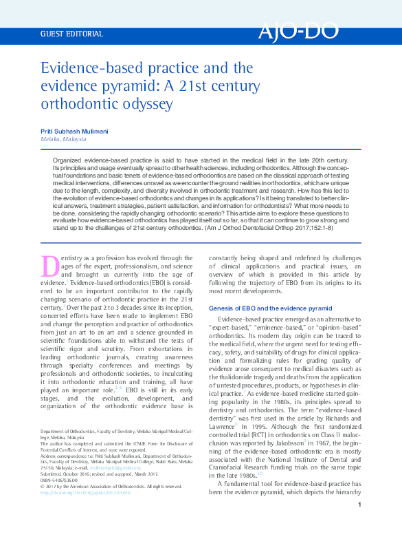 (PDF) Evidence-based practice and the evidence pyramid: A 21st century ...