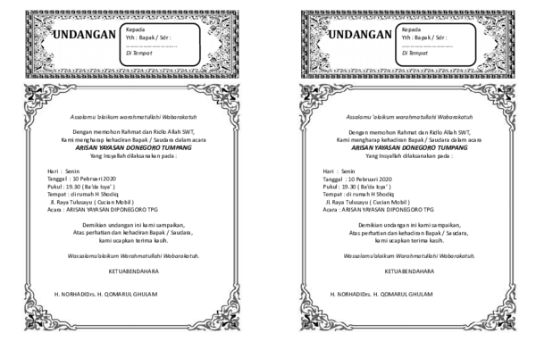 (DOC) UNDANGAN Arisan
