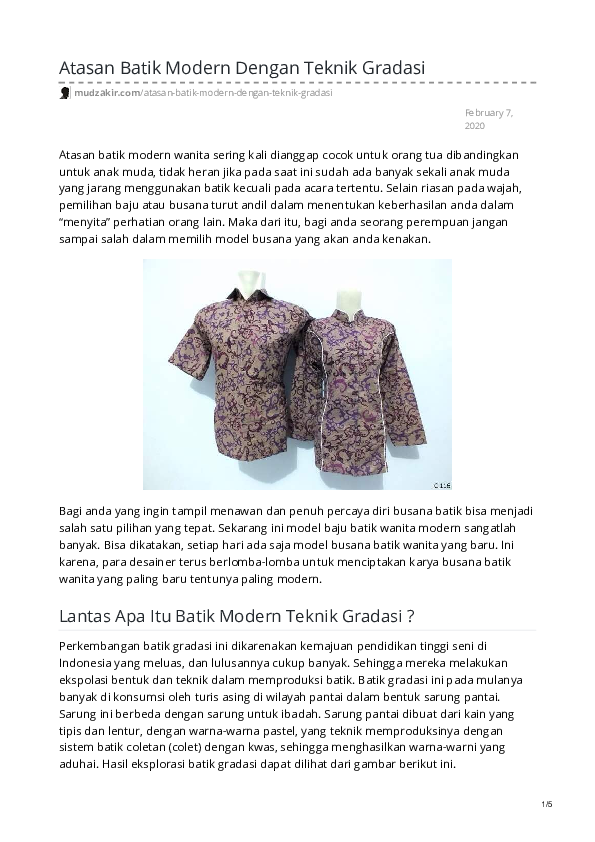 Kain Batik Modern Research Papers Academia Edu