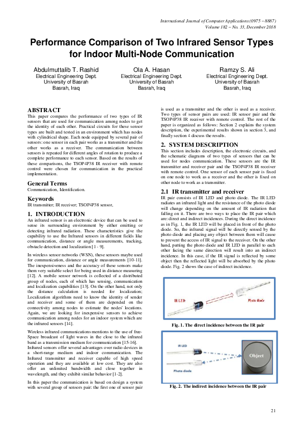 (PDF) Performance Comparison of Two Infrared Sensor Types for Indoor ...